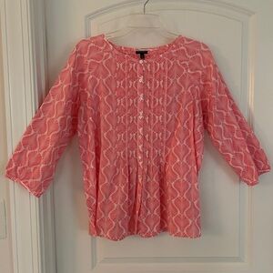 Talbots Coral Patterned Blouse